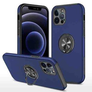 For iPhone 12 Pro Magnetic Ring Kickstand Shockproof Phone Case(Blue)