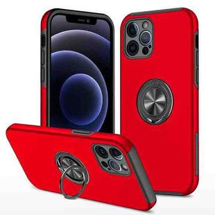 For iPhone 12 Pro Max Magnetic Ring Kickstand Shockproof Phone Case(Red)