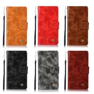 For HTC U11 Retro Copper Buckle Crazy Horse Horizontal Flip PU Leather Case with Holder & Card Slots & Wallet & Lanyard(Red)