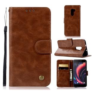 For HTC X10 Retro Copper Buckle Crazy Horse Horizontal Flip PU Leather Case with Holder & Card Slots & Wallet & Lanyard(Brown)