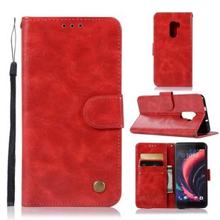 For HTC X10 Retro Copper Buckle Crazy Horse Horizontal Flip PU Leather Case with Holder & Card Slots & Wallet & Lanyard(Red)