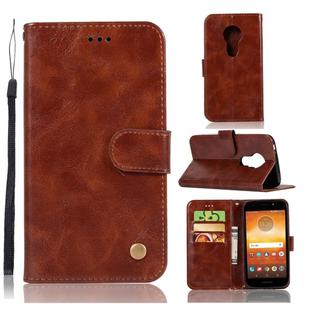 For Motorola Moto E5 Play Go Retro Copper Buckle Crazy Horse Horizontal Flip PU Leather Case with Holder & Card Slots & Wallet & Lanyard(Brown)