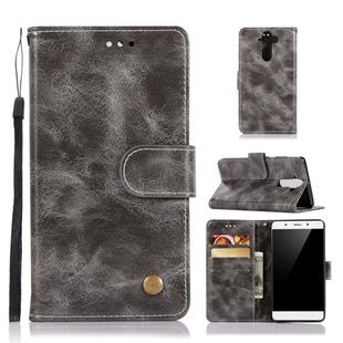 For Nokia 8 Sirocco Retro Copper Buckle Crazy Horse Horizontal Flip PU Leather Case with Holder & Card Slots & Wallet & Lanyard(Gray)