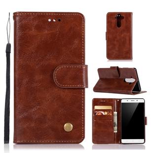 For Nokia 8 Sirocco Retro Copper Buckle Crazy Horse Horizontal Flip PU Leather Case with Holder & Card Slots & Wallet & Lanyard(Brown)