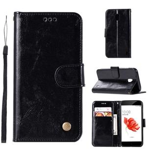 For Nokia 2 Retro Copper Buckle Crazy Horse Horizontal Flip PU Leather Case with Holder & Card Slots & Wallet & Lanyard(Black)
