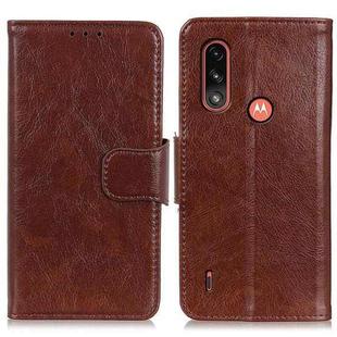 For Motorola Moto E7 Power (2021) Nappa Texture Horizontal Flip Leather Case with Holder & Card Slots & Wallet(Brown)