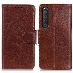 For Sony Xperia 1 III Nappa Texture Horizontal Flip Leather Case with Holder & Card Slots & Wallet(Brown)