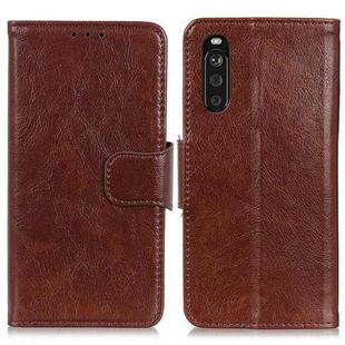 For Sony Xperia 10 III Nappa Texture Horizontal Flip Leather Case with Holder & Card Slots & Wallet(Brown)