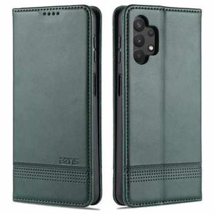 For Samsung Galaxy A32 5G AZNS Magnetic Calf Texture Horizontal Flip Leather Case with Card Slots & Holder & Wallet(Drak Green)