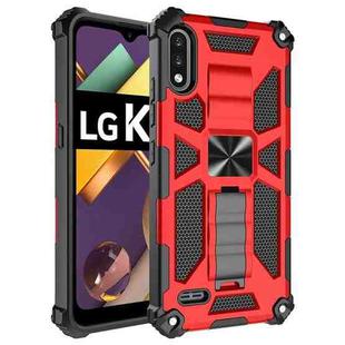 For LG K22 Shockproof TPU + PC Magnetic Protective Case with Holder(Red)