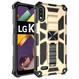 For LG K22 Shockproof TPU + PC Magnetic Protective Case with Holder(Gold)