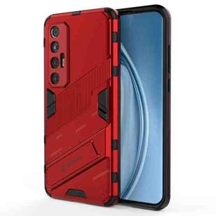 For Xiaomi Mi 10S Punk Armor 2 in 1 PC + TPU Shockproof Case with Invisible Holder(Red)