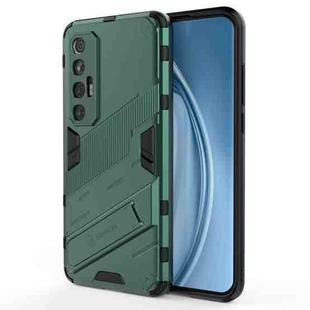 For Xiaomi Mi 10S Punk Armor 2 in 1 PC + TPU Shockproof Case with Invisible Holder(Green)