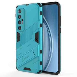 For Xiaomi Mi 10S Punk Armor 2 in 1 PC + TPU Shockproof Case with Invisible Holder(Blue)