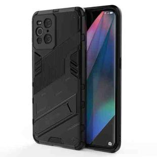 For OPPO Find X3 Punk Armor 2 in 1 PC + TPU Shockproof Case with Invisible Holder(Black)