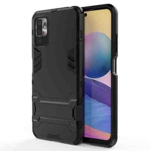 For Xiaomi Redmi Note 10 5G Shockproof PC + TPU Protective Case with Hidden Holder(Black)