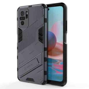 For Xiaomi Redmi Note 10 Punk Armor 2 in 1 PC + TPU Shockproof Case with Invisible Holder(Grey)
