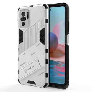 For Xiaomi Redmi Note 10 Punk Armor 2 in 1 PC + TPU Shockproof Case with Invisible Holder(White)