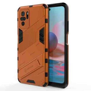 For Xiaomi Redmi Note 10 Punk Armor 2 in 1 PC + TPU Shockproof Case with Invisible Holder(Orange)