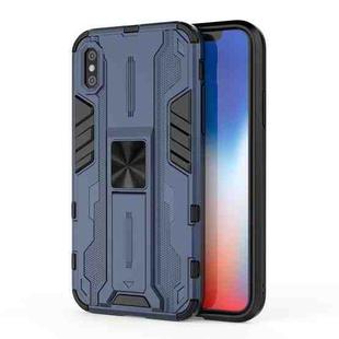 For iPhone XR Supersonic PC + TPU Shock-proof Protective Case with Holder(Dark Blue)