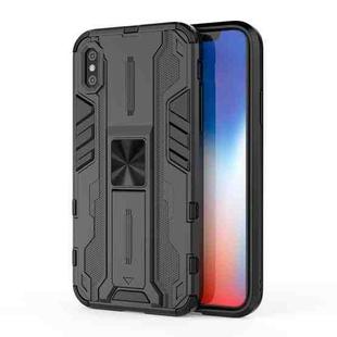 For iPhone XR Supersonic PC + TPU Shock-proof Protective Case with Holder(Black)