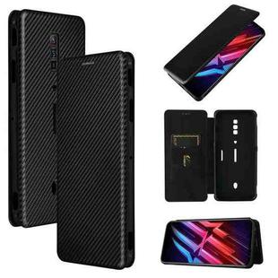 For ZTE nubia Red Magic 6 / 6 Pro Carbon Fiber Texture Horizontal Flip TPU + PC + PU Leather Case with Card Slot(Black)