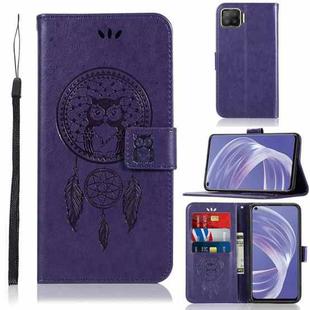 For OPPO A73 (2020) Wind Chime Owl Embossing Pattern Horizontal Flip Leather Case, with Holder & Card Slots & Wallet(Purple)