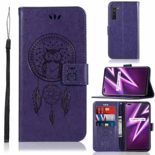 For OPPO Realme 6 Pro Wind Chime Owl Embossing Pattern Horizontal Flip Leather Case, with Holder & Card Slots & Wallet(Purple)