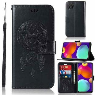 For Samsung Galaxy M62 Wind Chime Owl Embossing Pattern Horizontal Flip Leather Case with Holder & Card Slots & Wallet(Black)