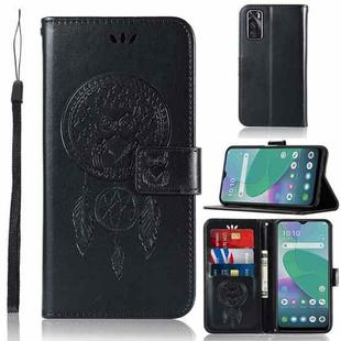 For vivo Y70s Wind Chime Owl Embossing Pattern Horizontal Flip Leather Case with Holder & Card Slots & Wallet(Black)