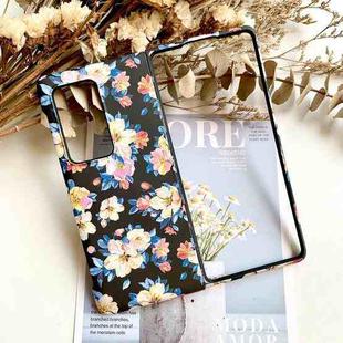 For Huawei Mate X2 Floral Pattern Folding PC Protective Case(Blue)