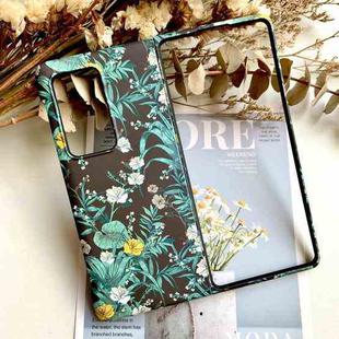 For Huawei Mate X2 Floral Pattern Folding PC Protective Case(Dark Green)