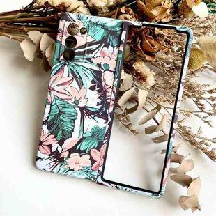 For Samsung Galaxy Z Fold2 5G Floral Pattern Folding PC Protective Case(Pink Green)