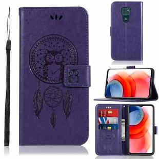 For Motorola Moto G Play (2021) Wind Chime Owl Embossing Pattern Horizontal Flip Leather Case with Holder & Card Slots & Wallet(Purple)