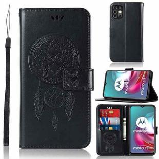 For Motorola Moto G30 Wind Chime Owl Embossing Pattern Horizontal Flip Leather Case with Holder & Card Slots & Wallet(Black)