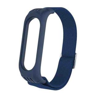 For Xiaomi Mi Band 3 / 4 / 5 Twill 8-shaped Buckle Elastic Watch Band(Cold Blue)