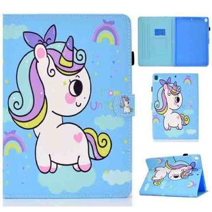 For iPad 10.2 2021 / 2020 / 2019 Painted Pattern TPU Horizontal Flip Leather Protective Case(Rainbow Unicorn)