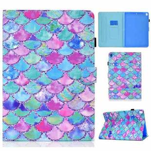 For iPad 10.2 2021 / 2020 / 2019 Painted Pattern TPU Horizontal Flip Leather Protective Case(Color Fish Scales)
