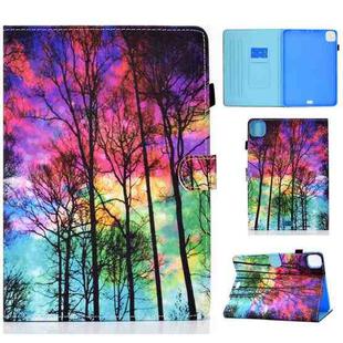Painted Pattern TPU Horizontal Flip Leather Protective Case For iPad Air (2020)(Forest)
