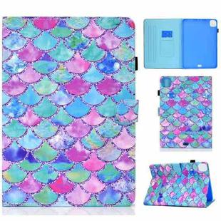 For iPad Pro 11 (2018/2020) Painted Pattern TPU Horizontal Flip Leather Protective Tablet Case(Color Fish Scales)