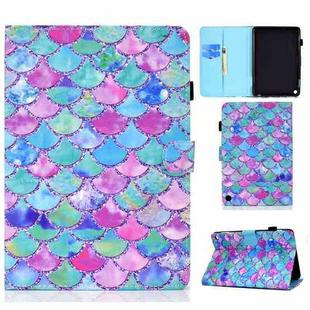 Painted Pattern TPU Horizontal Flip Leather Protective Case For Kindle Fire HD 8 (2020)(Color Fish Scales)