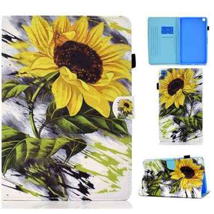 Painted Pattern TPU Horizontal Flip Leather Protective Case For Samsung Galaxy Tab A 8.0 (2019)(Sun Flower)