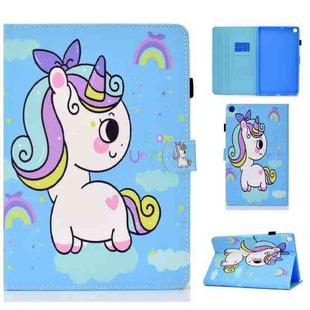 Painted Pattern TPU Horizontal Flip Leather Protective Case For Samsung Galaxy Tab A 10.1 (2019)(Rainbow Unicorn)