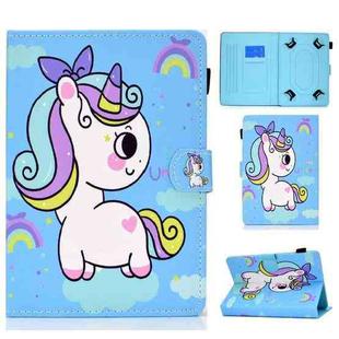 Painted Pattern TPU Horizontal Flip Leather Protective Case For Universal 10 inch(Rainbow Unicorn)
