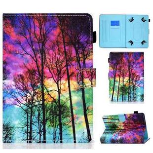 Painted Pattern TPU Horizontal Flip Leather Protective Case For Universal 10 inch(Forest)