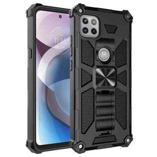 For Motorola Moto One 5G Ace Shockproof TPU + PC Magnetic Protective Case with Holder(Black)