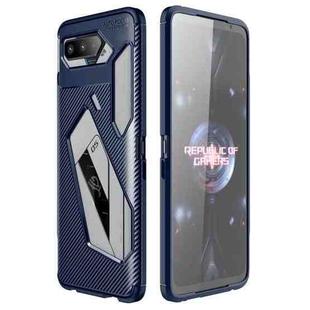 For Asus ROG Phone 5 Carbon Fiber Texture Shockproof TPU Case(Blue)