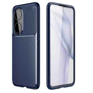 For Huawei P50 Carbon Fiber Texture Shockproof TPU Case(Blue)