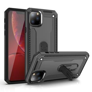 For iPhone 11 Pro Shockproof PC + TPU Protective Case with 360 Degree Rotating Holder(Grey)
