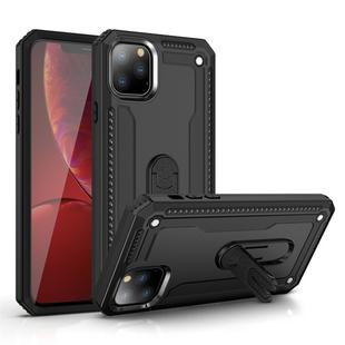 For iPhone 11 Pro Shockproof PC + TPU Protective Case with 360 Degree Rotating Holder(Black)